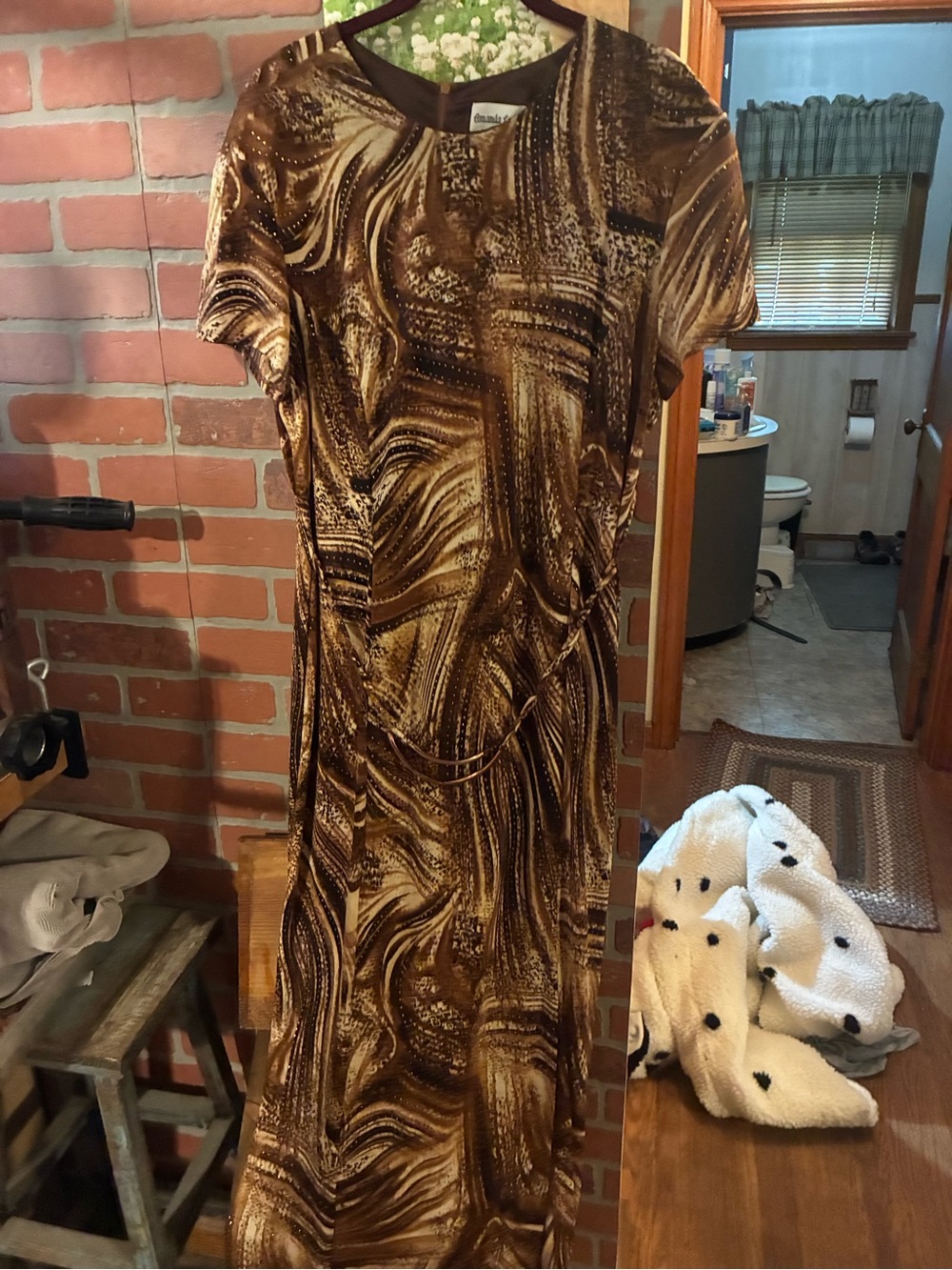 Amanda Lane Brown Swirl Maxi Dress